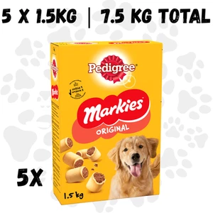5 x Pedigree MARKIES Dog Biscuits 1.5kg | Crunchy Marrowbone-Filled Treats 7.5kg - Picture 1 of 4
