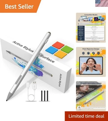 Lápiz óptico Surface Pen con sensibilidad a la presión 4096 y rechazo de palma - plateado Foto 1 de 4