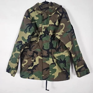 Vintage Parka Cold Weather Camouflage Woodland Military Mens Medium Long Jacket - Picture 1 of 8