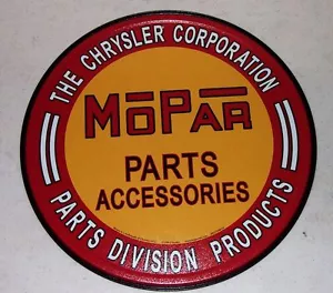 MOPAR Parts Accessories 12" Tin Sign Chrysler Corporation Parts Division - Picture 1 of 1