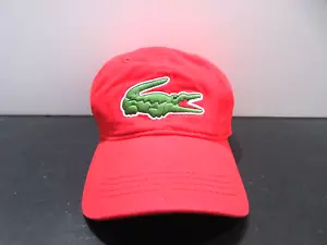 Lacoste Hat Cap Strap Back Red Green Big Crocodile Tennis Baseball Preppy Mens - Picture 1 of 8