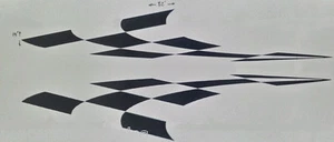 CHECKERED FLAG RV MOTORHOME CAMPER RACE TRAILER DECAL BLACK AND ?? 82X14 GRAPHIC - Picture 1 of 1