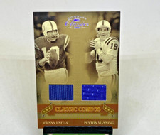 2006 Donruss NFL Classic Combos CC-10 Johnny Unitas & Peyton Manning /215 Colts
