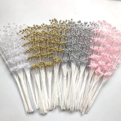 50PC 4mm Beaded Strings Pearl Chain Fishing Line Wedding Bouquet Accessory Decor - Image 1 of 4