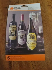 Martha Stewart Artigianato Halloween Bevanda Bottiglia di Vino Etichette Glitter - Foto 1 di 5