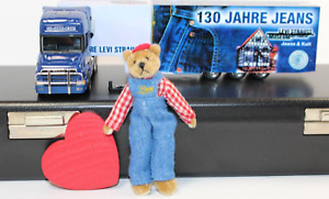 hg4620, Herpa Scania Hauber - Koffer Sattelzug Showtruck Levi Strauss TOP OVP H0