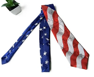 Corbata bandera americana 100% poliéster diseño por A Rogers hecha en Corea Foto 1 de 4