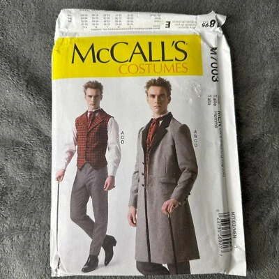 McCalls Pattern 7003 Sz 34-52 Men Steampunk Victorian Jacket Vest Suit Costume - Image 1 of 4
