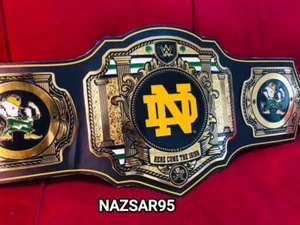 Notre Dame Fighting Irish WWE Legacy Championship Belt Adult Size 2MM Brass - Picture 1 of 5