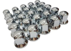 60x 33mm LANGE LUX RADMUTTER ABDECKUNG CHROM KUNSTSTOFFKAPPEN passend für LKW - Bild 1 von 4