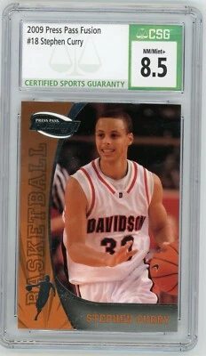 STEPHEN CURRY 2009 Press Pass Fusion #18 Davidson Rookie RC CSG 8.5 NM/Mint+ - Image 1 of 2