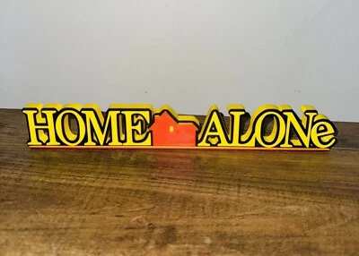 Home Alone 3D Logo Sign Self Standing Display Wall Shelf Art Christmas