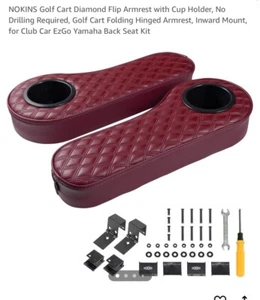 Golf kart Diamond Flip Arm Rest With Cup Holder - Picture 1 of 7
