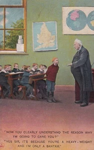 Postal de cómic de 1910 - Estudiante de azotes de maestro - Humor de castigo corporal de colección - Imagen 1 de 2