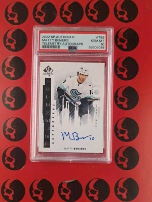 2022-23 Matty Beniers SP Authentic Telemetry Autograph PSA 10 Rookie Auto #T-BE - Image 1 of 2