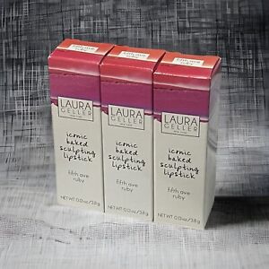3X Laura Geller Iconic Baked Sculpting Lipstick FIFTH AVENUE RUBY BOGO LOWEST $$