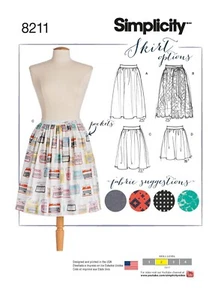 SIMPLICITY 8211 MISSES DIRNDL SKIRTS Sewing Pattern SIZES 4 - 12 & 14 - 22 EASY - Picture 1 of 4
