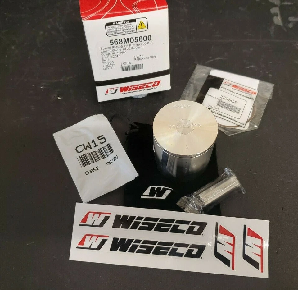 WISECO 568M05600 FORGED 56.00mm +2.00mm PISTON SUZUKI RM125 1988 OVER BORE 568p8 - Image 1 of 1