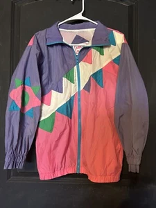 Vintage Arctic Racer Neon Color Block Waterproof Hooded Windbreaker Kids L - Picture 1 of 5
