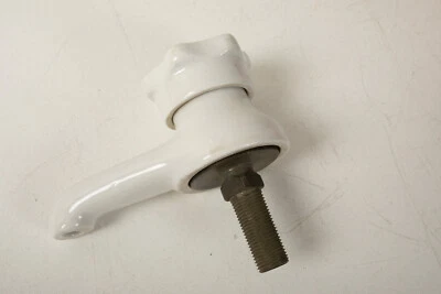 Quick-pression Antique Faucet (C2R) Pat Jan 26 10 (JSF6) White Porcelain w/Brass - Image 1 of 4
