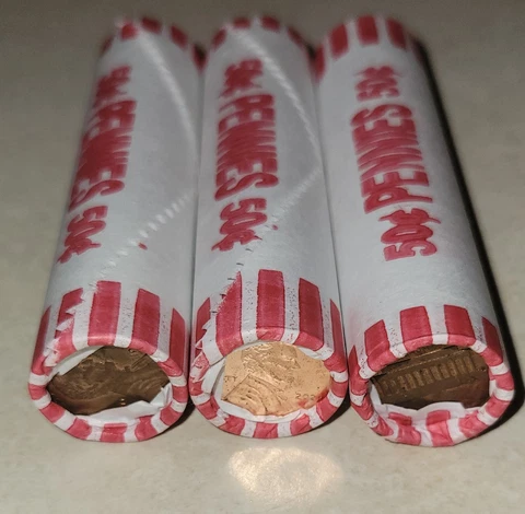 3 Fed Sealed Lincoln Cent Rolls From Bank Boxes Unopened Find Wheat Penny Copper Cover