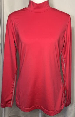 Camisa de golf Nike para mujer mediana Dri Fit Tour Performance rosa manga larga simulada Foto 1 de 4