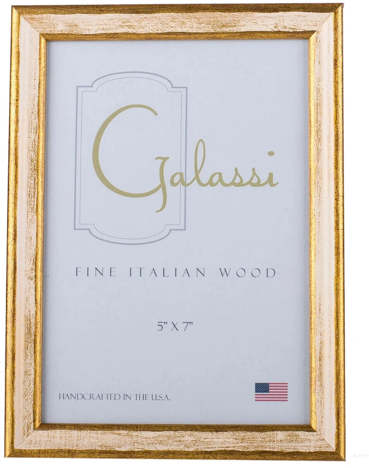 Marco tradicional de madera italiana hecha a mano F. G. Galassi crema/oro 14980 8"x10" Foto 1 de 1