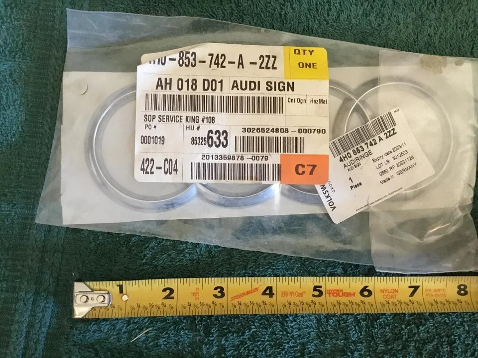 AUDI OEM Cromo Puerta Levadiza Maletero Logo Anillos Insignia Emblema Decoración Q5 SQ5 Q7 SUV Foto 1 de 1