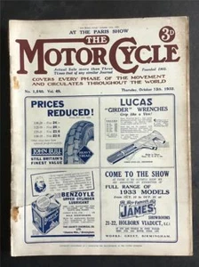 The MOTORCYCLE Magazin 13 OKT 1932 #Nr. 1540 PARIS SHOW REPORT - Bild 1 von 6