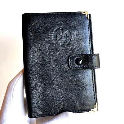 portafogli agenda REGIONE CALABRIA porta documento wallet pelle blu rubrica oro - Imagen 1 de 4