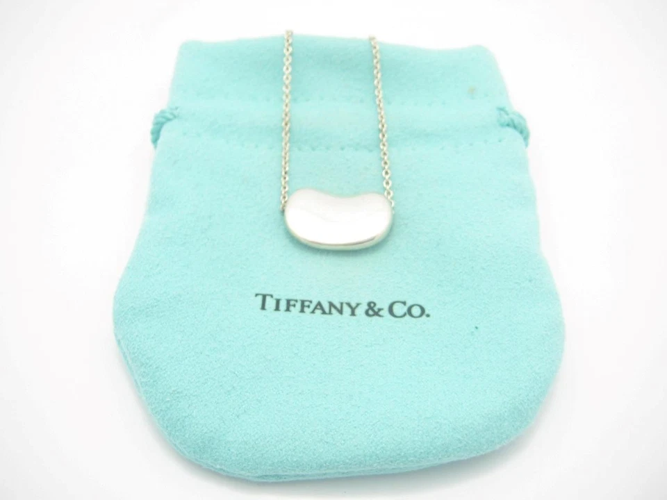 Collar Tiffany & Co. Plata Esterlina Elsa Peretti Frijol Mediano 15" - Bolsa Foto 1 de 4