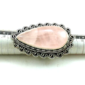 Anillo Arco Natural Rosa Cuarzo Piedra Preciosa Hecho a Mano Encantadora Joyería de Moda - Imagen 1 de 3