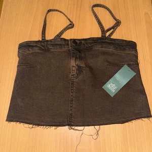 Wild Fable Damen Reworked Cropped Denim Tank Top Braun Größe XXS Neu mit Etikett - Bild 1 von 4
