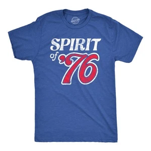 Mens Spirit Of 76 T Shirt Funny Fourth Of July Party Patriotic 1776 Tee for Guys - Picture 1 of 7