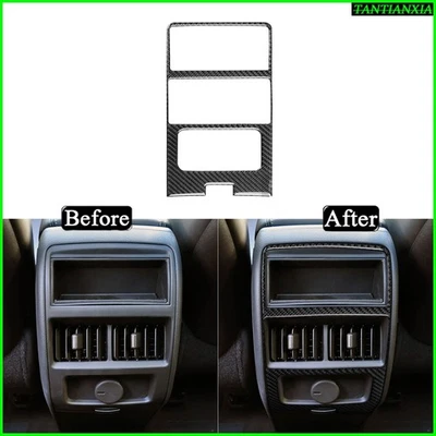 Panel de salida de ventilación de aire de consola trasera de fibra de carbono real para Cadillac SRX 2010-16 Foto 1 de 4