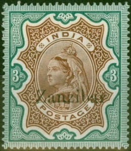 Zanzibar 1895 3R Brown & Green SG20 Fine MM - Picture 1 of 1
