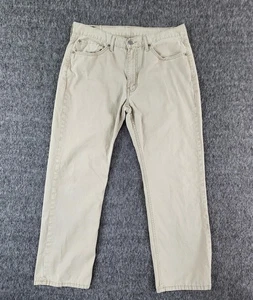 Levi's 514 Pants Mens 35x29 Beige Khaki Straight Fit Twill Chino Black Label - Picture 1 of 19