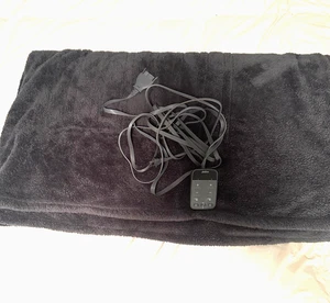 Sunbeam Full Blanket Grey Microplush, Electric Heated Blanket Controller-Queen - Picture 1 of 7