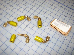 *steel elbow 90 tube to hose 7/16" fittings 1/4" tube lot of 5 USA made surplus - Bild 1 von 3