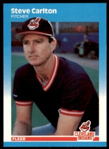 1987 Fleer Update Glossy. Steve Carlton . Cleveland Indians #U-17