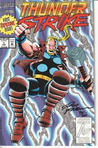 Thunder Strike #1 1993 firmado por el artista Ron Frenz Certificado de Autenticidad 1445/10000 - Imagen 1 de 3