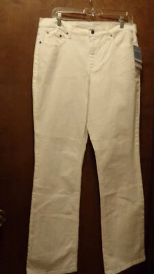 Pantalones de mezclilla Jaclyn Smith blancos elásticos Bootcut nuevos con etiquetas 12A Angel Fit Foto 1 de 4