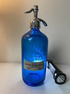 Vintage NEW YORK SELTZER DETROIT, MI WATER BOTTLE- MADE IN CZECHOSLOVAKIA - Picture 1 of 9