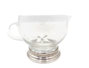 Vintage offenes Milchkännchen geschliffenes Glas Sterlingsilber von Wallace Muster 7520 - Bild 1 von 4