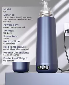 Dual Voltage Tragbarer Elektrischer Reise Wasserkocher Wasserkocher, Temperaturregelung - Bild 1 von 5