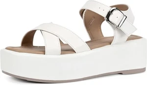 READYSALTED klobige Damen-Plateausandalen offene Zehenpartie Knöchelriemen Schnalle Größe 10 - Bild 1 von 9