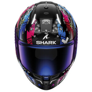 Shark Skwal i3 HELLCAT KUB schwarz/blau/rosa Motorradhelm ECE 22-06