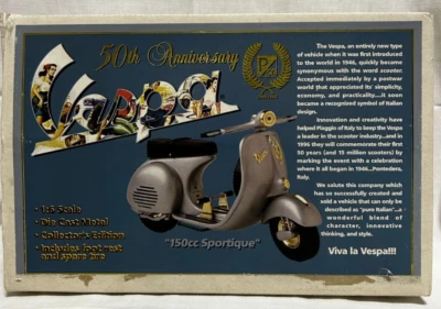 VESPA PIAGGIO 150cc Sportique 50th ANNIVERSARIO Scala 1:6 1946-1996-DA COLLEZION - Immagine 1 di 4