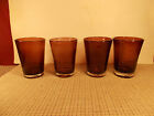 Set of 4 Purple Air Bubble Art Glass Style Double Old Fashioned Tumblers 4 1/2&quot;