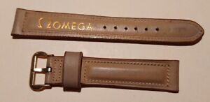 Vintage 1950's NOS Omega 11/16" Brown Calf Skin Leather Premium Watch Band